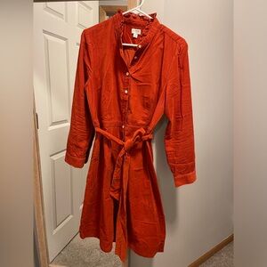Corduroy shirt dress